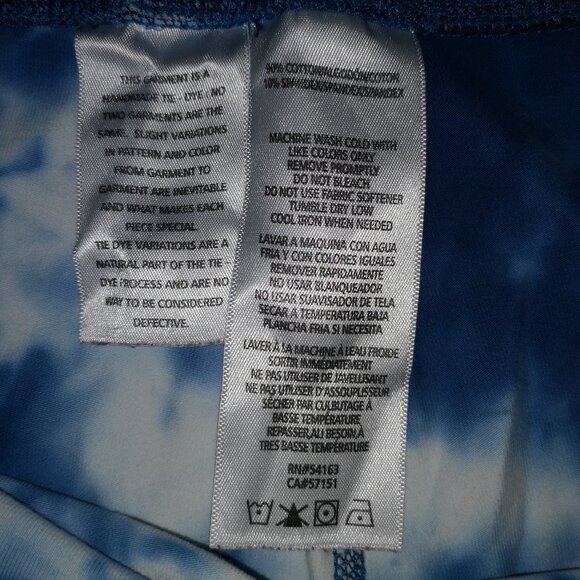 Tommy Hilfiger Ladies Size Large Elastic Waist Tie Dye Blue & White Leggings - Picture 6 of 6